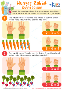 Hungry Rabbit Subtraction Worksheet